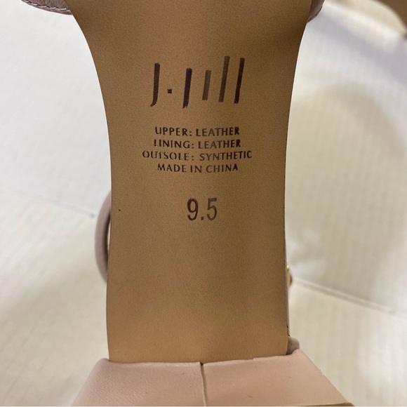 J Jill Lyla Block Heel Sandals Nude Blush Leather Size 9.5 NWOB - Picture 8 of 8